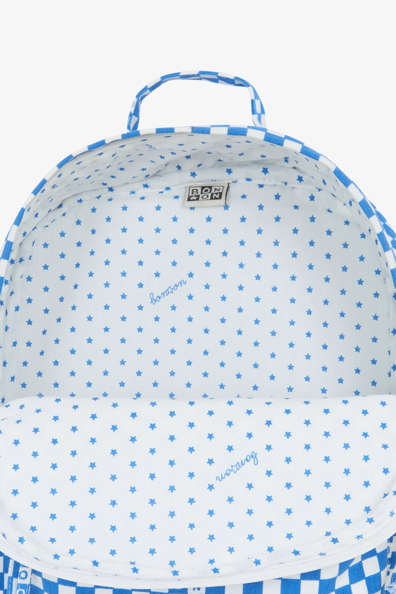 bonton-beth-sac-dos-damier-bleu-coton image 8