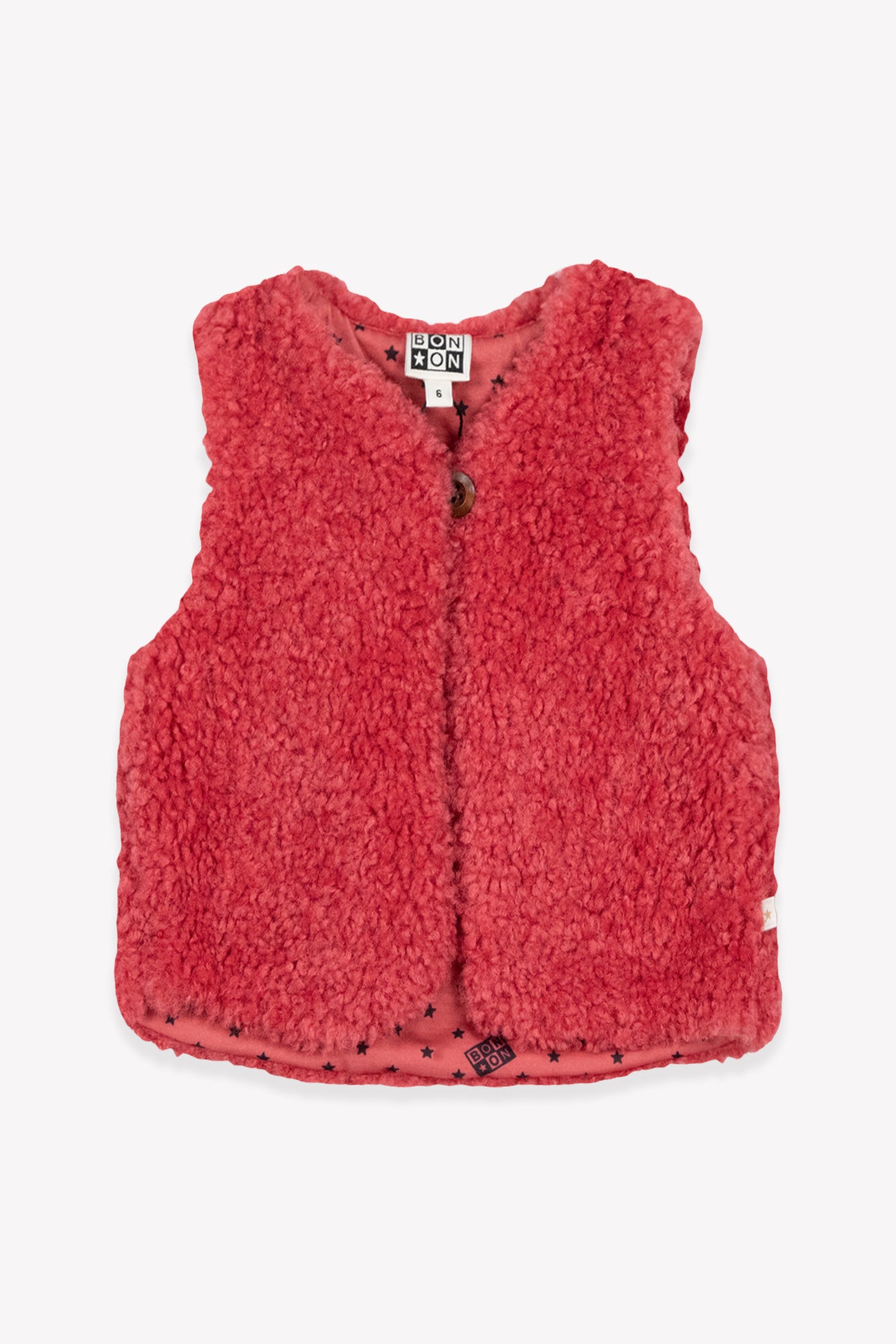 bonton-beti-gilet-rose-sherpa-sans-manches-doublure-iconique image 1
